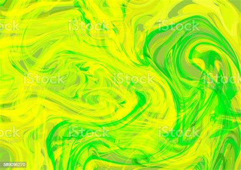 Bright Splash Of Green And Yellow Paint Horizontal Abstract Background