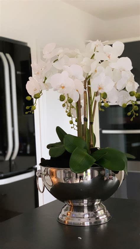 Best Selling Silk Orchids In A Champagne Bowl Flower Arrangement Birthday Easter House