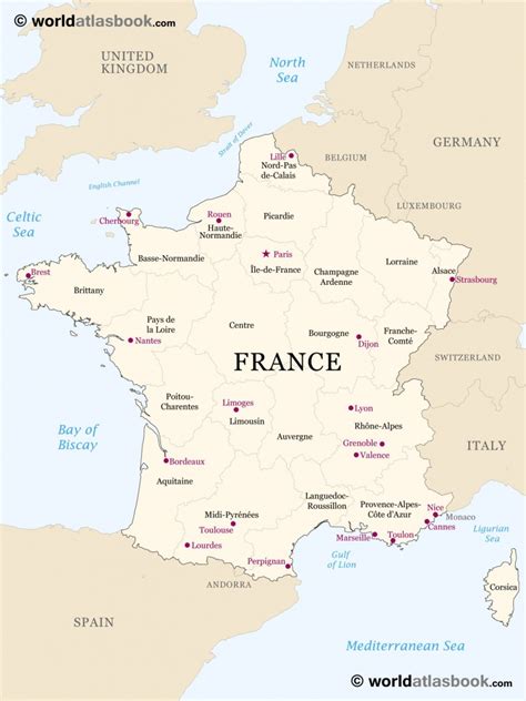 Large Detailed Road Map Of France With All Cities And Airports