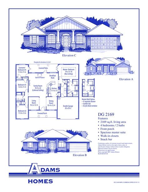 Adams 42 2169 W Covered Porch Adams Homes House Floor Plans Floor