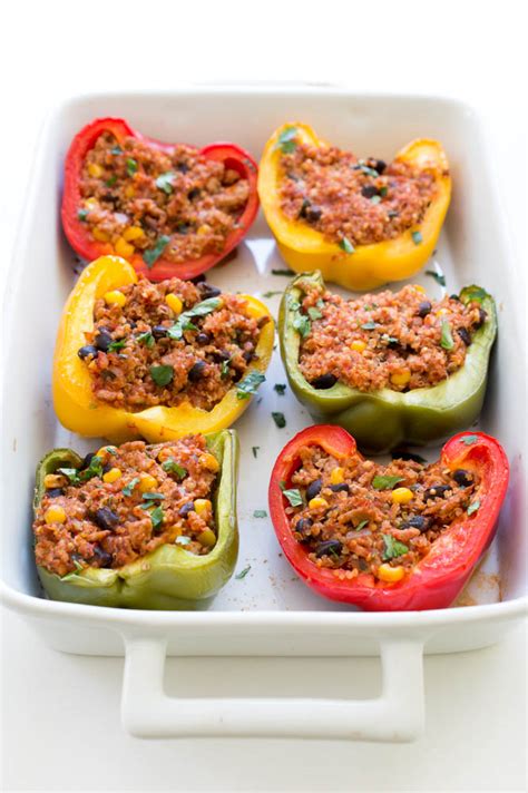 Healthy Mexican Turkey And Quinoa Stuffed Peppers Chef Savvy