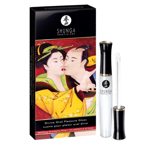Shunga Divine Oral Pleasure Gloss Sparkling Strawberry Wine 10ml Sex