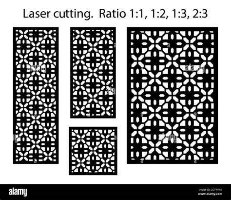 Cnc Template Set Laser Pattern Set Of Geometric Decorative Vector