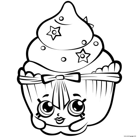 Mewarna10 Kleurplaten Shopkins Cupcake