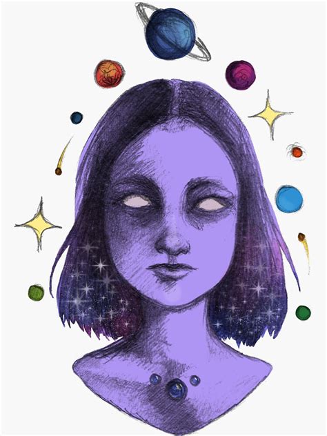 Galaxy Girl Sticker By Criatvra Redbubble