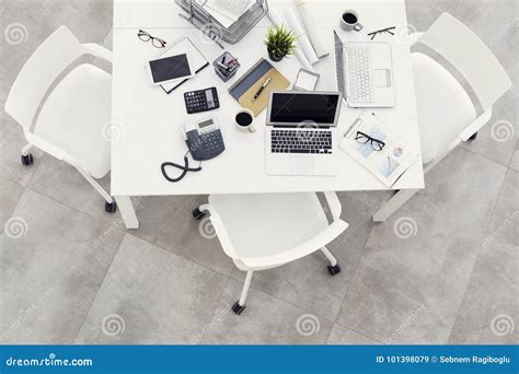 Business Table In The Office Stock Image Image Of Office Table