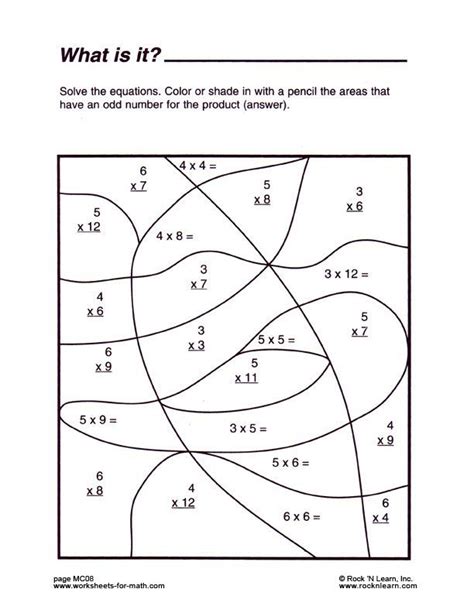 Color By Number Multiplication Free 101 Coloring Pages