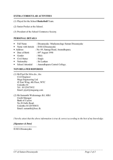 Model application cv format & bio data format. Bio Data Form Sri Lanka