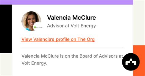 Valencia Mcclure Advisor At Volt Energy The Org