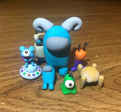 Among Us Polymer Clay Figures Characters Pets Fully Scaled Etsy