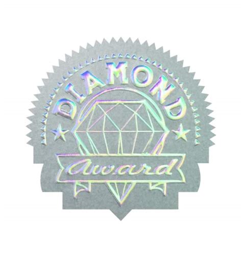 Metallic Diamond Award Sticker 43mm School Merit Stickers