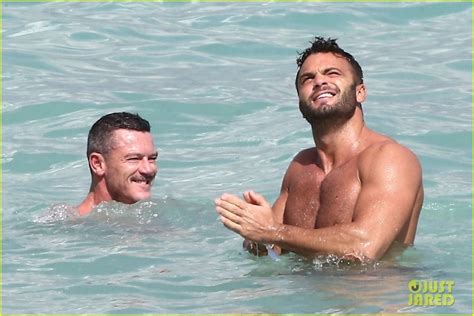 Luke Evans Shows Off His Buff Bod At The Beach With A Friend In Miami