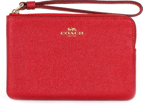 Authentic Coach Red Leather Zip Wallet