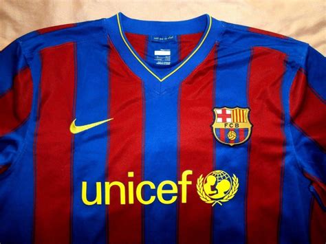 Barcelona Home Football Shirt 2009 2010 Sponsored By Unicef
