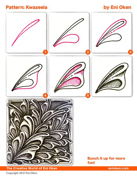 Step by step instructions for how to get started with zentangles. Kwazeela tangle pattern — Eni Oken