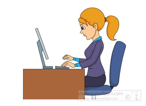 Business Woman Working In Office Clipart 623 Classroom Clipart