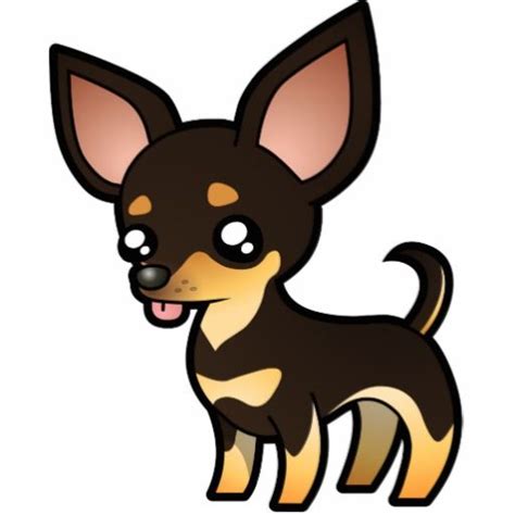 Cartoon Chihuahua Black And Tan Smooth Coat Dibujos Kawaii De