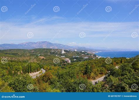 View Of The City Of Alushta Crimea Stock Image Image Of Picturesque