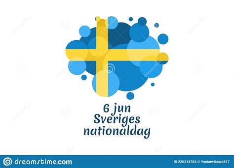 June 6 Happy Sweden National Day Sveriges Nationaldag Stock Vector