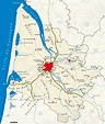 Carte de la Gironde - Gironde carte des villes, communes, relief, sites ...