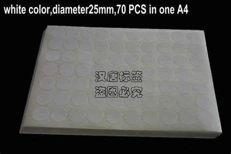 Buy 1050pcs A4 Self Adhesive Sticker 25x25mm Diameter