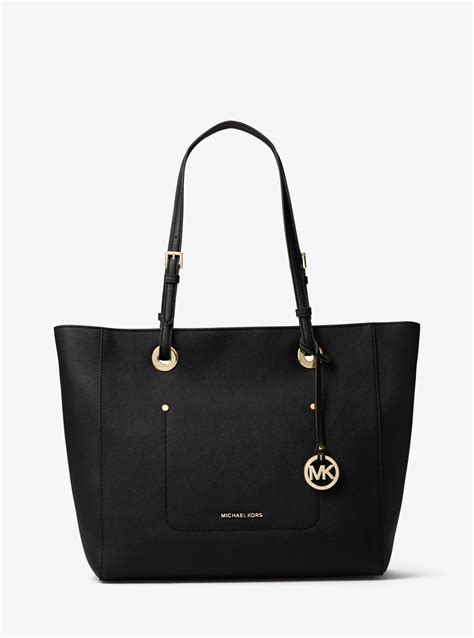 Michael Kors Walsh Large Saffiano Leather Tote Bag In Black Lyst