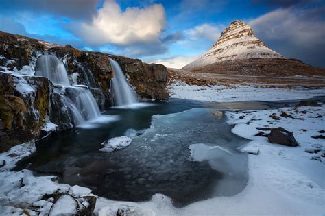 Icelandic Pastoralia Kirkjufellsfoss Is A Beautiful Waterfall Very