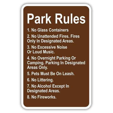 Park Rules American Sign Company
