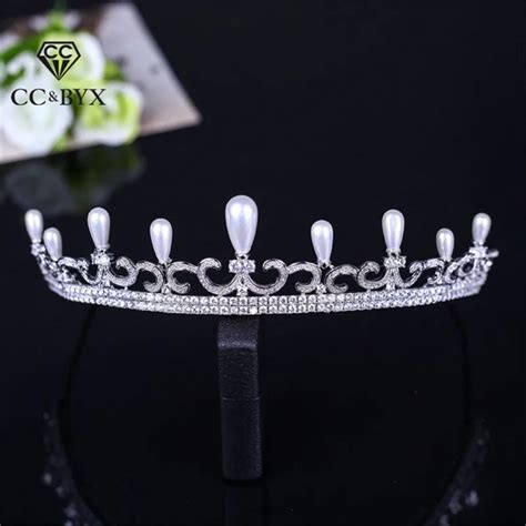 Cc Tiaras And Crowns Princess Crown Luxury Crystal Pearl Simple Design