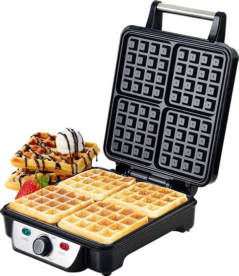 Geepas Waffle Maker 4 Slice Non Stick Electric Belgian Waffle Maker