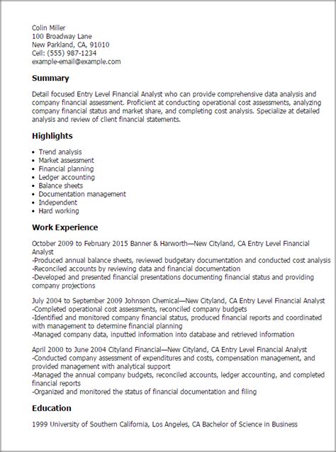 Writing a great finance intern cover letter is an important step in your job search journey. Entry Level Financial Analyst Resume Template — Best ...
