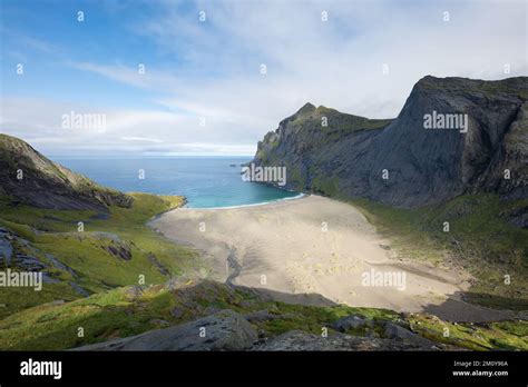 View Over Bunes Beach Lofoten Islands Norway Stock Photo Alamy