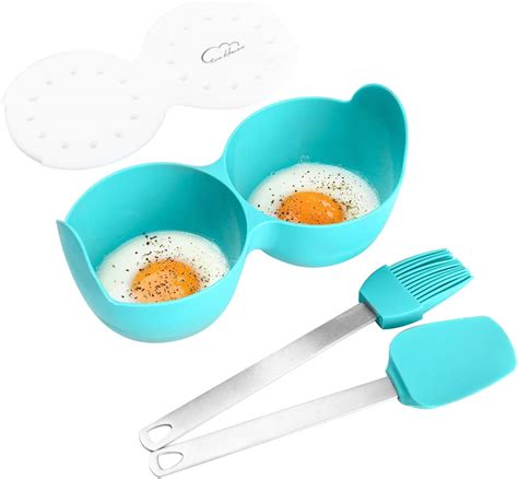 Egg Poacher Silicone Egg Poaching Cups With Ring Standers Nonstick