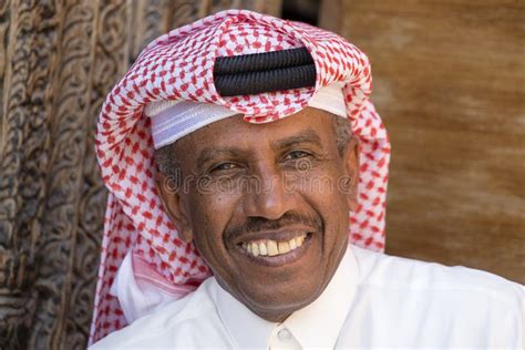 Portrait Old Arabic Man In Souq Waqif Market Doha Qatar Editorial