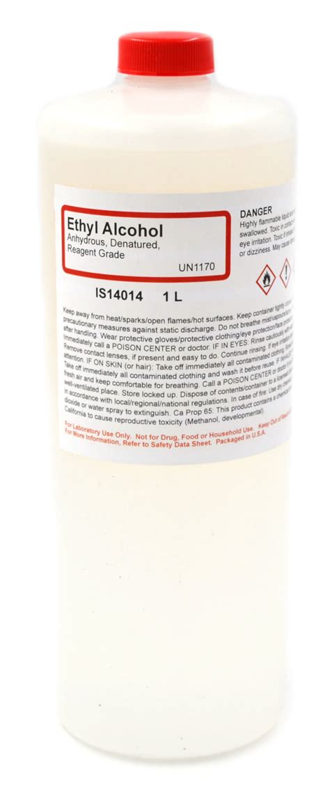 Reagent Grade Denatured Ethyl Alcohol Anhydrous 1l The Curated