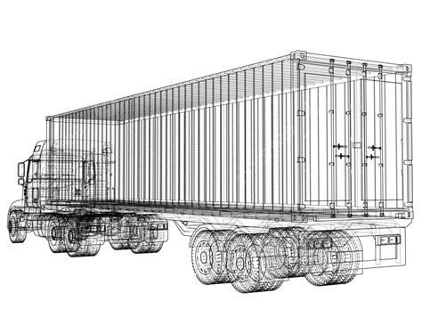 Truck With Semitrailer Vector Transparent Cargo Shipping Vector