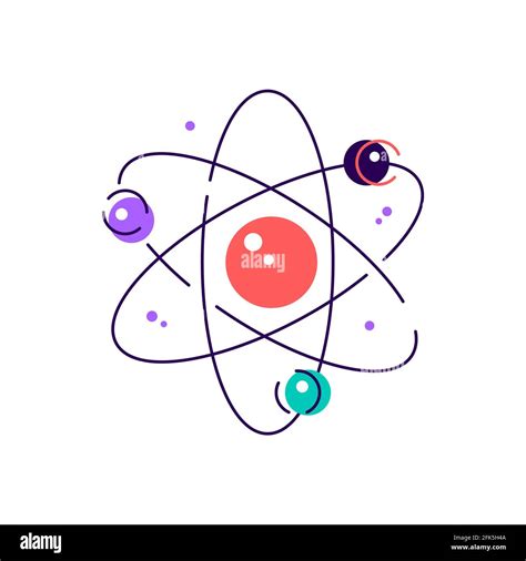 Vector Art Of Colorful Atom Diagram With Electrons On Orbits Stock