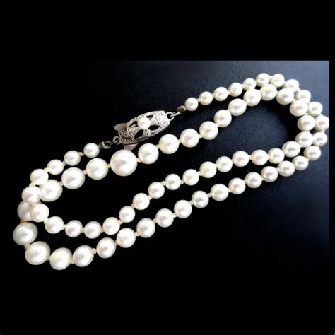 Vintage Mikimoto Sterling Cultured Pearl Necklace Perfect For The Sanibelles Ruby Lane