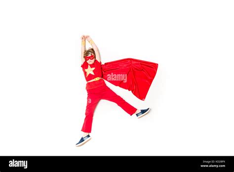 Flying Superhero Boy Stock Photo Alamy
