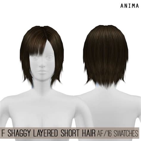 Female Shaggy Layered Short Hair For The Sims 4 By Anima Spring4sims