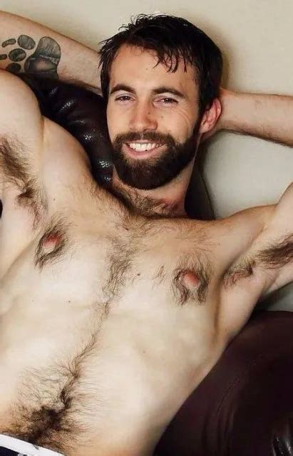 SHIRTLESS MALE HAIRY Chest Pits Bearded Hunk Beefcake Hot Daddy PHOTO