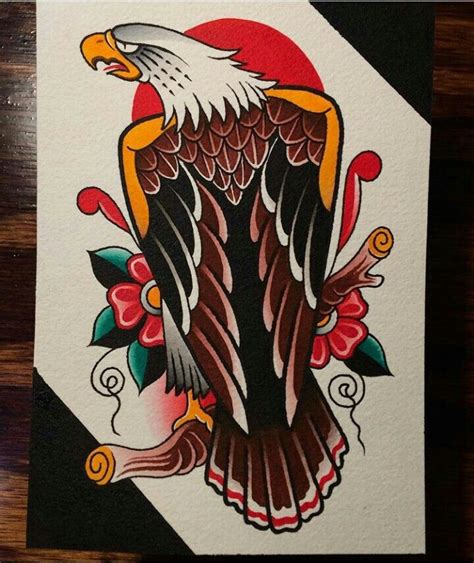 Neo Traditional Eagle Tattoo Flash Edna Bird