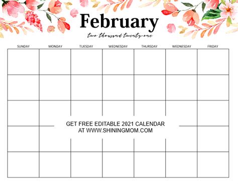 Download and save the editable file on your desktop for easy access for the whole year! FREE Fully Editable 2021 Calendar Template in Word