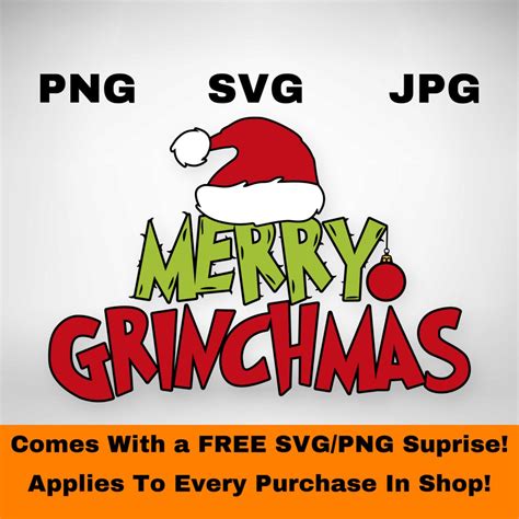 Merry Grinchmas Svg Grinch Print SVG Holiday Funny Grinch | Etsy