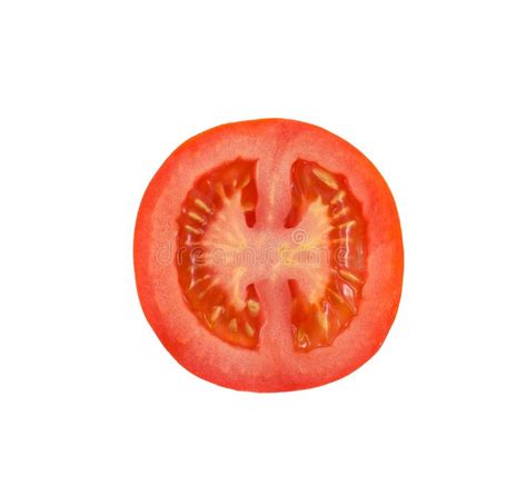 Tomato Slice Isolated On White Background Top View Stock Image Image