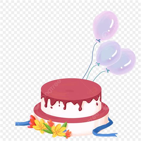 Birthday Cake And Balloons Clipart Vector Stylish Birthday Cake And