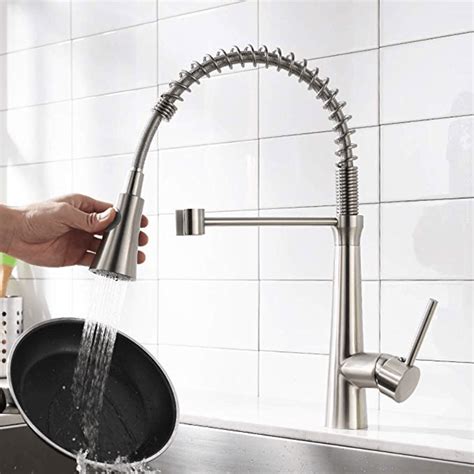 Kitchen commercial kitchen faucets for your kitchen decor ideas in dimensions 1174 x 806 auf 3 compartment sink faucet with sprayer. WANMAI Spring Pull Down Kitchen Faucet, Commercial Single ...