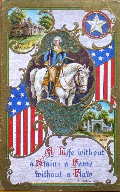 President Washington Patriotic Postcard Vintage Horse Mt Vernon