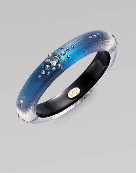 Alexis Bittar Swarovski Crystal Accented Lucite Bangle Braceletroyal