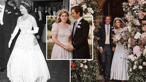 princess beatrice s wedding gown revealed to be the queen s dress from 59 years ago heart